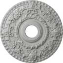 18"OD x 3 1/2"ID x 1 1/2"P Rose Ceiling Medallion (Fits Canopies up to 7 1/4"), Hand-Painted Frost