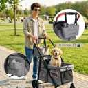 RIDYEE Foldable Dog Stroller for Small & Medium Dogs & Cats up to 44 lb | All-Terrain Shock Absorbing Wheels, Ventilated & Fully Shaded, Low-Entry Design, Lightweight
