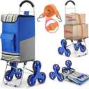 Shopping Cart, Super Loading Stair Climber 220 lbs Capacity, Grocery Foldable Trolley with Extra Large Shopping Bag Laundry Utility Cart with Adjustable Bungee Cord, blue
