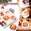 DIYDEC Christmas Wooden Pegged Puzzles 6pcs Christmas Animals Matching Gifts Box Puzzles Xmas Montessori Toys for Toddlers Kids Xmas Stocking Stuffers Toys Party Favors