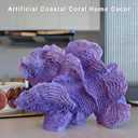 Artificial Sea Coral Statue, Coral Sculpture Resin Nautical Decor, Coastal Decorations for Home, Beach Themed Party Wedding Room Kitchen Table Shelf (Gradient Purple), 4.4 inches x 8.7 inches x 5.8 inches