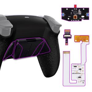 eXtremeRate Back Paddles Programable RISE4 V3 Remap Kit for PS5 Controller BDM-030 040 050, Upgrade Board Textured Black Redesigned Bottom Shell 4 Back Buttons Set for PS5 Controller - NO Controller