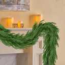 5FT Christmas Garland Artificial Norfolk Pine Garlands Real Touch Winter Green Greenery Garland Christmas Decoration Xmas Garland for Door Table Mantle Wall Indoor Outdoor Christmas Decor