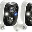 GMK Security Cameras Wireless Outdoor, 2K Battery Powered Cameras for Home Security, Color Night Vision, Motion Detection, 2-Way Talk, IP65 Waterproof, Remote Access, Cloud/SD Storage 2-Pack