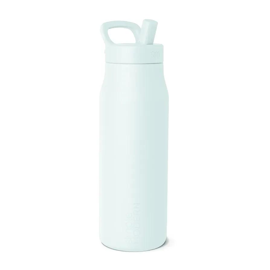 Simple Modern Water Bottle with Push Button Straw Lid | Ceramic-Lined Insulated Stainless Steel | Travel Water Bottles for Gym & Sports | Leak Proof | Mesa Signature Collection | 34oz
