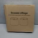 Lampshades Set of 2, Drum Lampshades 11.6" Top x 12.6" Bottom x 9.8" High, Seaside village Medium Lampshades (Spider Fitter), Beige Lampshades Natural Linen Hand Crafted, Easy Assembly Required