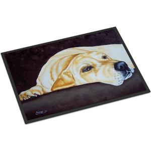 Caroline's Treasures AMB1072JMAT Naptime Yellow Labrador Doormat 24x36 Front Door Mat Indoor Outdoor Rugs for Entryway, Non Slip Washable Low Pile, 24H X 36W