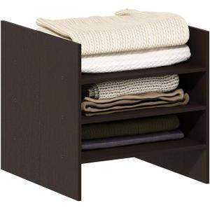 Furinno Cubicle Cube Insert, 3-Shelf Cube Organizer, Fits into Furinno Extra Thick Cubes, for Organizers and Storage, Black Dark Oak (Does not fit IKEA Kallax Shelving)