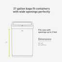 EKO 21 Gallon / 50-90 Liter, 60 Count Drawstring Trash Bags, Extra-Strong Unscented Garbage Bags, Easy-Dispense Roll for Kitchen & Household Use, Code G, White