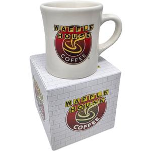 Waffle House Classic Coffee Mug in Gift Box  9 oz Ceramic Diner-Style Cup  Iconic Logo, Ideal Gift for Coffee Lovers