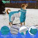 MIGOHI Full Body Dog Coat - Warm Reflective Large Dog Winter Coat with Harness,Turtleneck Fleece Jacket for Dogs,Four-Leg Windproof Puffer Jackets Snowsuit with Zipper for Small Medium Large Dogs,2XL
