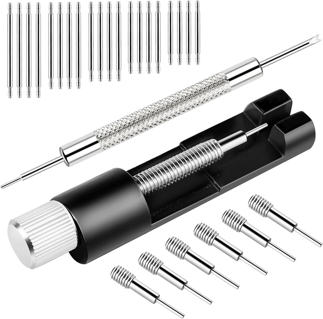 Watch Link Removal Tool, Premium Watch Band Tool Kit to Adjust and Remove Bracelet, Pin Remover for Sizing Strap, Adjust Watches Repair Kit With a Pin Punch, 6PCS Extra Replacement, 2 Pack