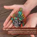 Aztec Chieftain Whistle, Ceramics Real Aztec Death Whistle with a Cloth Bag for Self Defense Collections Unique Religious Gifts Halloween Decor