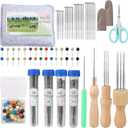 BAGERLA 118PCS Needles Felting Tool Kits, Wool Felting Tools with 80 PCS Needles Felting 3 Models Wooden Handles Large Felt Pad, 4-Sizes Felting Needles for Various Felting Projects