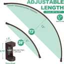 Curved Shower Curtain Rod For Bathroom 38-72 Inches, Adjustable Length, Curved Shower Rod, Metal Rods&Brackets, Round Shower Curtain Rods, Rotate Bracket For Large Shower Space, Need Drilling, Bronze