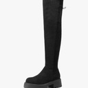 DREAM PAIRS Women's Platform Over The Knee Boots Lug Sole Round Toe Thigh High Long Chunky Block Heels Fall Boots, Size 9