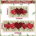 Bencailor 2 Pcs Kitchen Rugs and Mats Spring Summer Welcome Door Rugs Non Slip Washable Decorative Mats for Floor Door Home Bathroom Decor Gifts, 17 x 30 Inch and 17 x 47 Inch(Red, Pink,Heart)