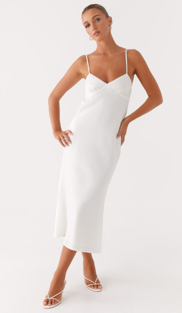 Peppermayo Bentley Midi Dress - White Size 6