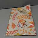 ACZHHZC Pumpkin Fall Table Runner, Maple Leaf Autumn Thanksgiving Kitchen Dining Table Decorations for Home Party Decor (White Orange 3, 13x72 Inches)