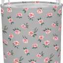 2 x Pink Rose Kids Laundry Basket Foldable Hamper with Handles, 13.8" x 15.8"