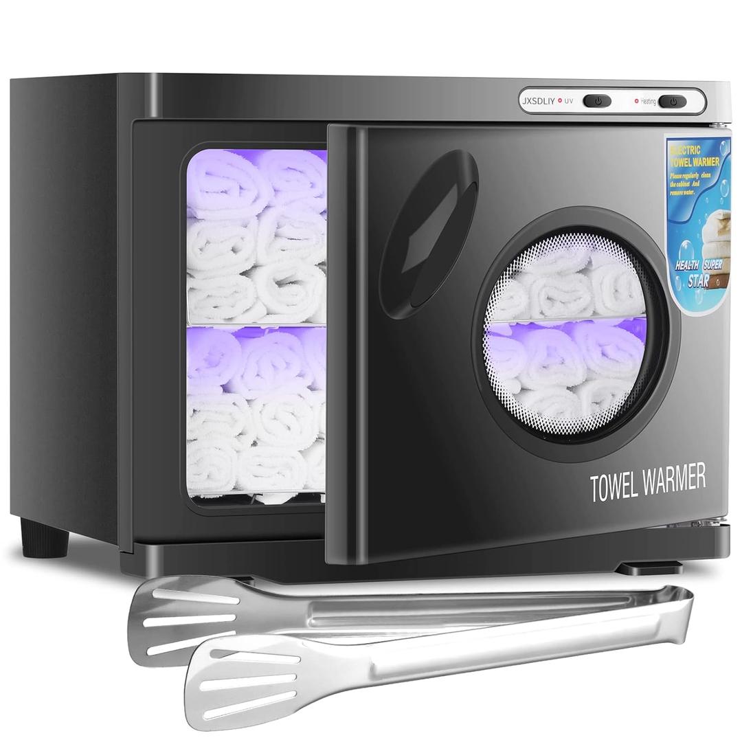 Hot Towel Warmers for Spa 23L Large Capacity Hot Towel Cabinet with See-Through Window Towel Steamer for Facials Massage Salon Bathroom Barber Beauty Steam Towel Warmer (Black)