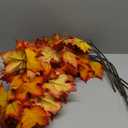 35.4 inch Artificial Orange Maple Leaves Branch Fake Maple Shrubs Faux Fall Branches for Home Floral Arrangement Autumn Festival Thanksgiving Fall Leaf Decor-5 Pack