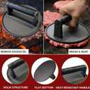Gamalou Smash Burger Press Kit: 7" Cast Iron Grill Press, 12" Melting Dome, 3-in-1 Patty Maker, 4.3" Spatula & 4" Scraper, Griddle Accessories for Blackstone, Grills, Flat Top, BBQ, Fry Pan