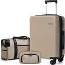 Expandable Carry on Luggage Sets,Suitcases with Detachable Wheels Hardshell 22x14x9 Airline Approved,Lightweight Luggage Set with TSA Lock,Carry on Suitcase, 3 Piece Sets