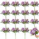 Zeyune 16 Bunches 12 Inch Artificial Mini Rose Bouquet 160 Heads Bridal Flower Bouquets Fake Silk Rose Bulk for Valentine's Day Wedding Bridal Shower Home Office Garden(Purple and Light Purple)