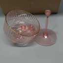 Jingmore 12 Pcs Ribbed Martini Glasses 10 oz Disposable Plastic Vintage Ribbed Coupe Glasses with Gold Rim Glitter Cocktail Unbreakable Dessert Parfait Glassware for Wedding Party Supplies (Pink)