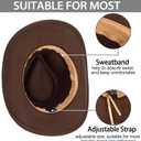 Kids Western Cowboy Hat Wide Brim with Band Wool Felt Vintage Jazz Fedora Cowgirl Hats for 3-7 Years Boys Girls (Brown)