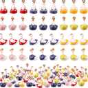 90pcs Miniature Resin Goose, 3 Color Hawaii Bikini Style Mini Small Goose Figurine Decor Combo Tiny Resin Animal Little Statue for DIY Summer Dollhouse Garden Bonsai Micro Landscape