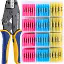 haisstronica Crimping Tool for Heat Shrink Connectors HS-8327 with 200PCS Marine Grade Heat Shrink Butt Connectors of Tinned Red Copper AWG 22-10