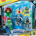 Fisher-Price Imaginext DC Super Friends Preschool Toys Batman Battle Multipack 9-Piece Figure Set with Light-Up Backpack for Ages 3+ Years