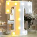 Pooqla LED Marquee Letter Lights, Warm White and Cool White Decorative Lighted Letters, Light Up Alphabet Letters for Boys Girls, Party, Wedding, Bar, Night Light, Birthday Decoration, Letter T
