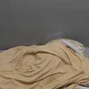 ANAZOZ Polyester Cotton Fitted Sheets Super King Light Khaki 8 inch Pocket, Solid Color Fitted Bed Sheets with 2 Pillowcases, 79"x87"