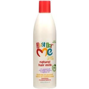 Just For Me Natural Hair Milk Hydrate & Protect Leave-In Conditioner, Maintains Moisture Balance, With Coconut Milk, Shea Butter, Vitamin E & Sunflower Oil, 10 Ounce, Set of 2