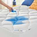 BEDLORE Waterproof Queen Mattress Pad, Quilted Fitted Mattress Topper with Deep Pocket 6"-18", Breathable & Noiseless Mattress Protector Bed Cover Padded, Machine Washable