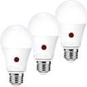 Emotionlite Dusk to Dawn Sensor Light Bulbs Outdoor,Neutral White LED Bulbs, 60 Watt Equivalent, Automatic On/Off, Porch, Patio,Garage, Hallway, Basement, A19 Size, 9W, E26 Medium Base (3 Pack)