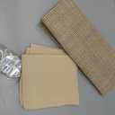 4 Set Beige Placemats, Gold Napkin Rings with Dinner Napkins Cloth, Heat Resistant Non-Slip Place Mats for Dining Table, Washable Durable PVC Vinyl Woven Table Mats for Plates Wedding
