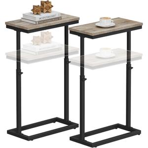 TUTOTAK End Table, Side Table, Tall Couch Table, Sofa Table, Living Room, Bed Room, Greige TB01BG0832