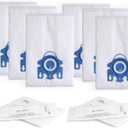 Replacement GN Vacuum Cleaner Bags Compatible with Miele Classic C1,Complete C2, Complete C3, S227/S240, S270,S400,S2,S5,S8 Series Canister Vacuum Cleaner (6 Pack Dust Bags + 2 Set Filters)