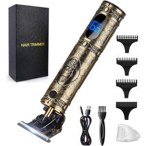 Hair Clippers for Men Hair Trimmer for Barbers,Professional Cordless T Blade Trimmer, Beard Edger Liners for Men,Barber Shavers for Hair Cutting,Gold Knight Close-Cutting Hair Machine
