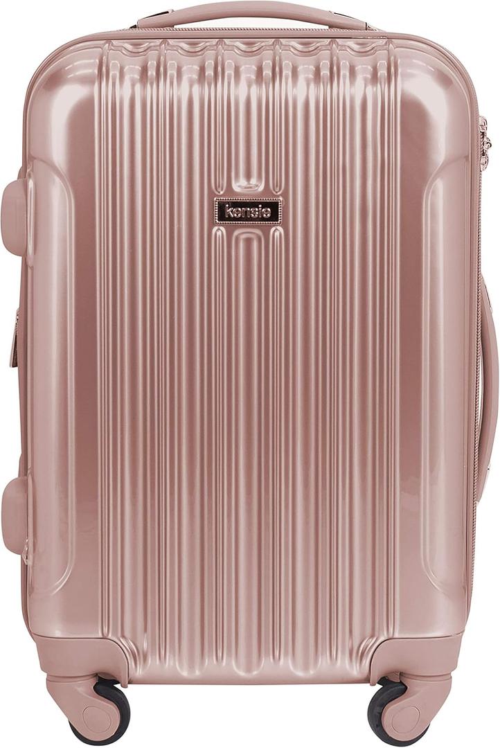 kensie 20" "Alma" Carry-On TSA-Lock Spinner Luggage, Rose Gold
