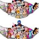 Lilly's Love Stuffed Animal Hammock | Corner Hanging Organizer, Toy Storage, Stuffed Animal Storage Net | Made from Quality Fishing Net, Holds 12lbs | 67"x47"x47" (Gray, 2 Pack)