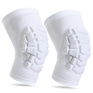 LUODITO Wrestling Knee Pads for Kids Youth Adult, Knee Compression Sleeve for Basketball Volleyball Football, 1 Pair Short Knee Pads Sleeves ((#2) White-2pcs,Medium)