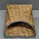 GYASVWU Woven Hanging Basket Water Hyacinth Hanging Wall Basket Wicker Handmade Baskets for Garden Farmhouse Home (Paper rope mouth)