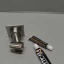 Shower Head Holder All Metal Handheld Shower Wand Bracket Adhesive Shower Wall Mount Holder Brass Shower Spray Holder Brushed Nickel, Drill Free Glue Installation