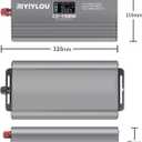 1500W Pure Sine Wave Inverter (3000W Peak), 12V/24V Auto-Detect, 50Hz/60Hz Switchable, LCD Display, Type-C Fast Charging, Silent Design, Overload & Overheat Protection for RV, Home
