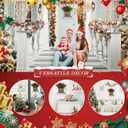 Christmas Door Hanger Basket Wreath, Artificial Hanging Basket Wreath for Front Door Norfolk Pine Wreathes with Red Berries & Pine Cones for Christmas Farmhouse Indoor Outdoor Decoration